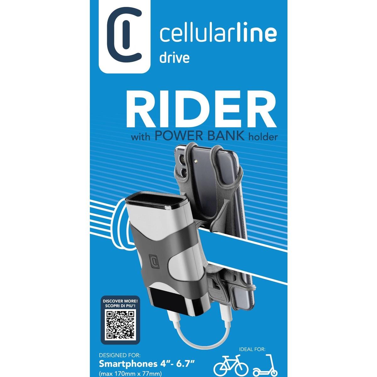 Fahrradhalterung RIDER mit Powerbank-Halterung für Smartphones zwischen 4 und 6,7 Zoll