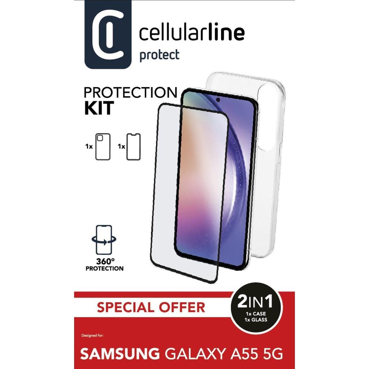 Set PROTECTION KIT aus Backcover und Schutzglas für Samsung Galaxy A55 5G