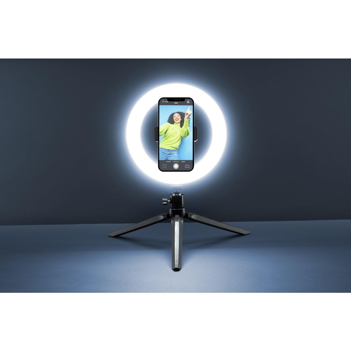 Tischstativ SELFIE RING mit LED Lichtring für Smartphones