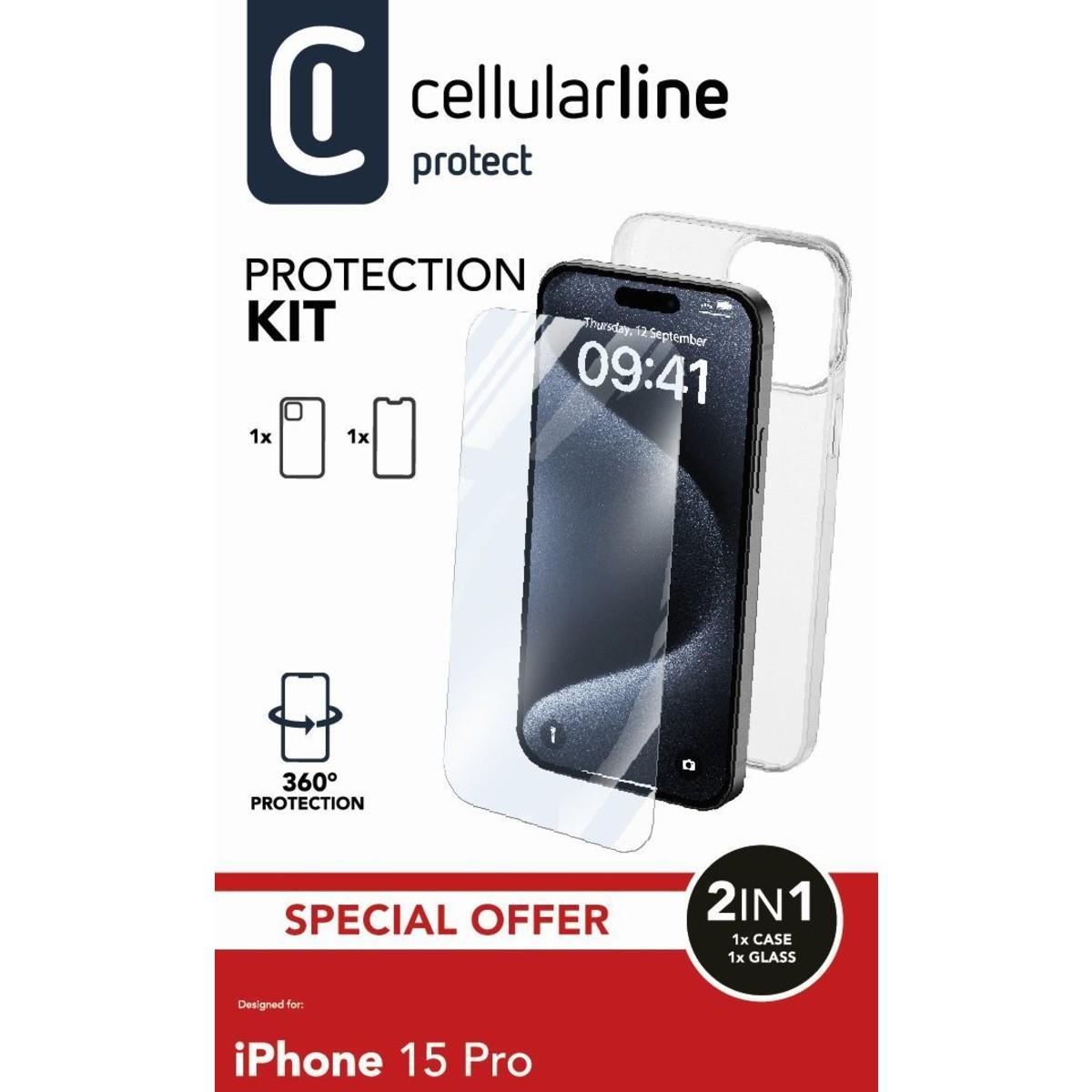 Set PROTECTION KIT aus Backcover und Schutzglas für Apple iPhone 15 Pro