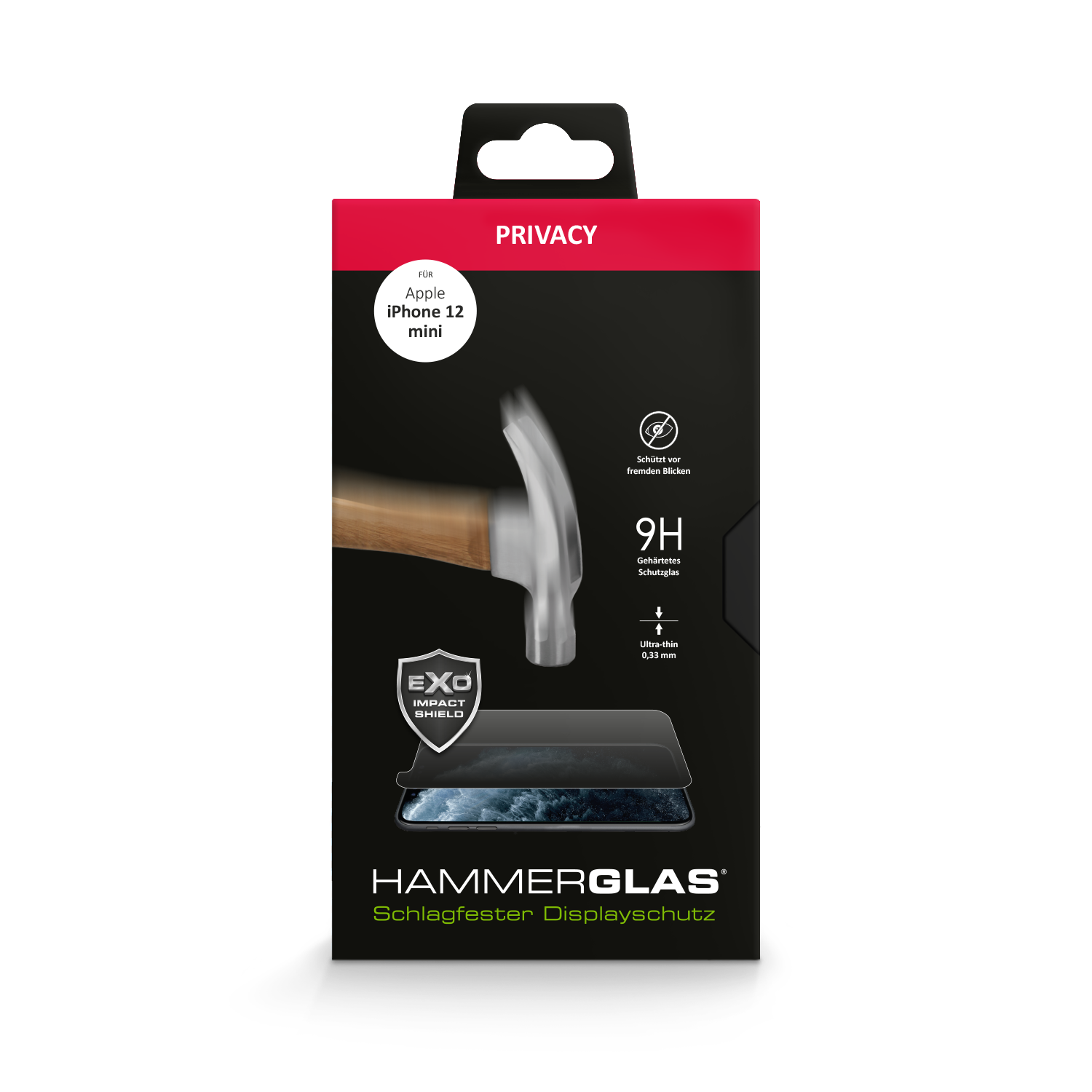 Privacy Hammerglas für Apple iPhone 12 mini