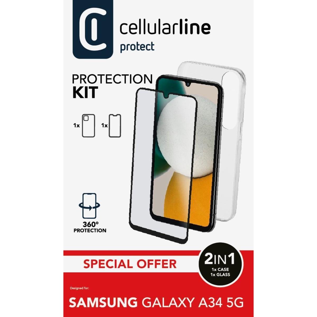 Set PROTECTION KIT aus Backcover und Schutzglas für Samsung Galaxy A34 5G