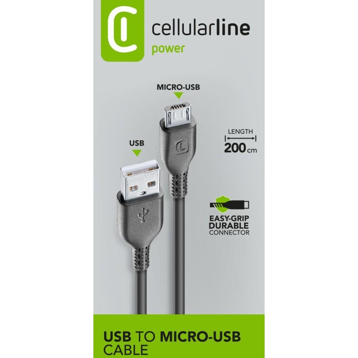 Lade- und Datenkabel 200cm USB Type-A auf Micro-USB