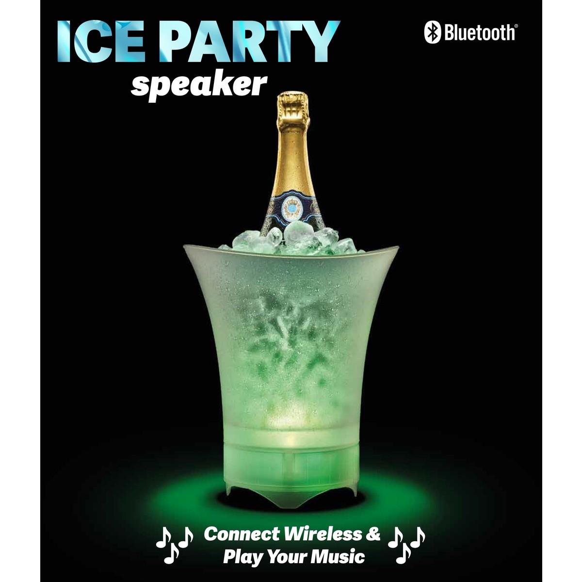 Sektkühler ICE PARTY mit Lautsprecher und LED-Licht für bluetoothfähige Geräte