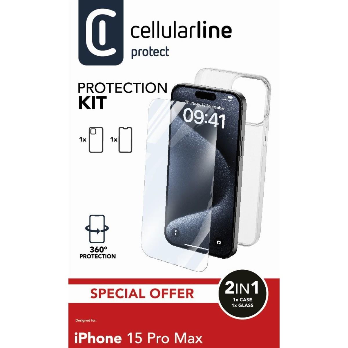 Set PROTECTION KIT aus Backcover und Schutzglas für Apple iPhone 15 Pro Max