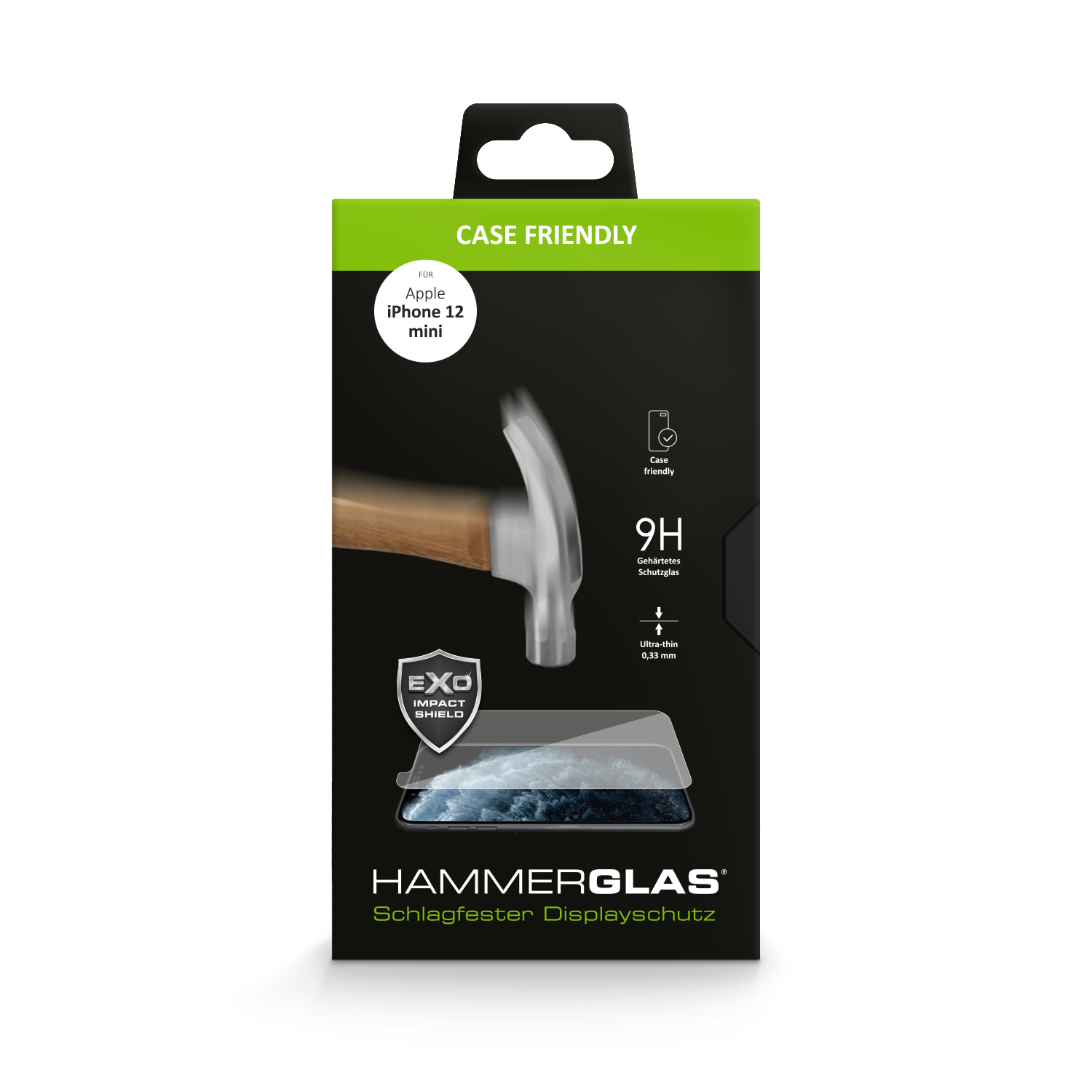 Case Friendly Hammerglas für Apple iPhone 12 mini