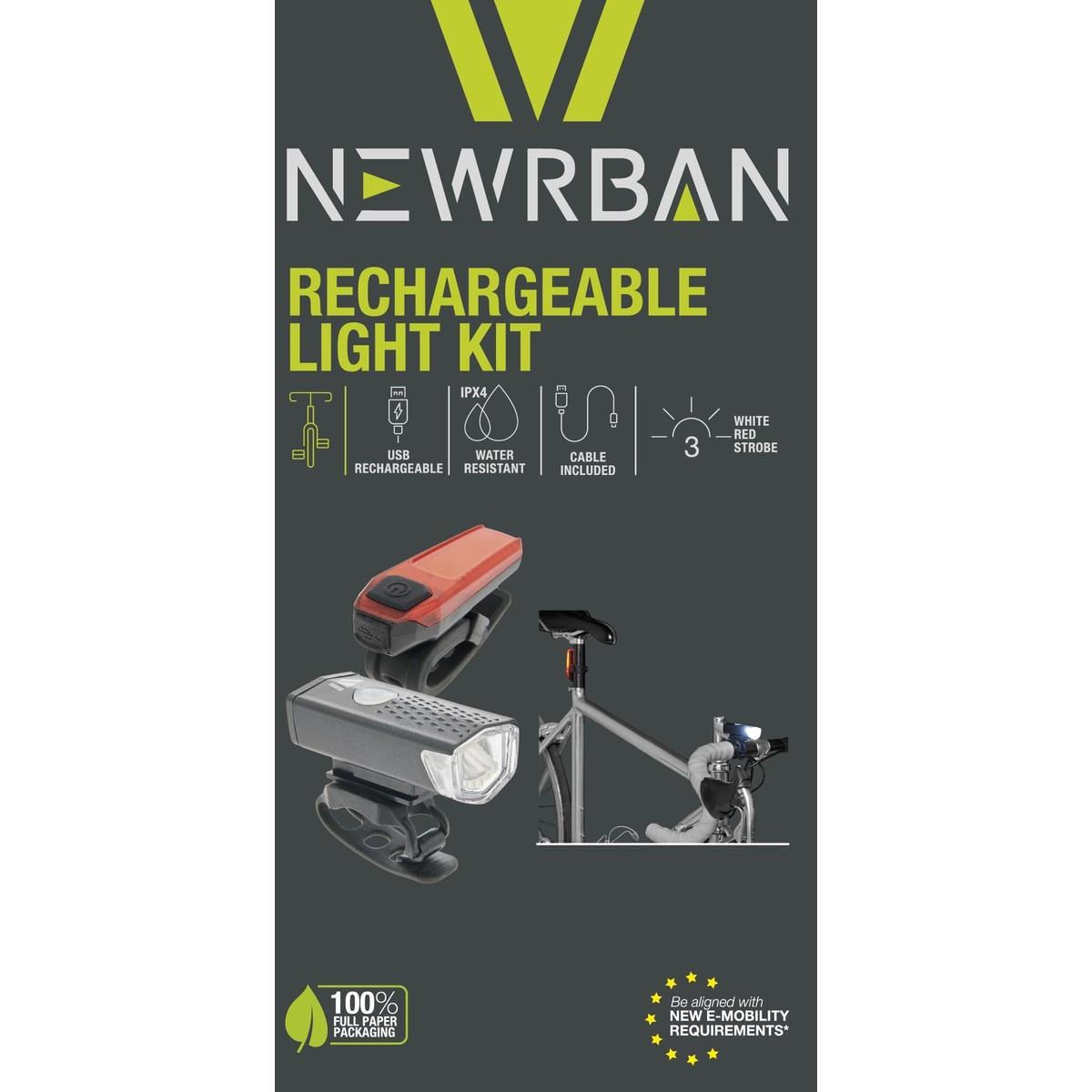 Wiederaufladbares Leuchtenset Vorne und Hinten für Fahrräder