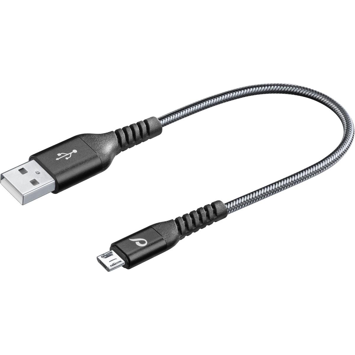 Lade- und Datenkabel TETRA FORCE 15cm USB Type-A auf Micro-USB