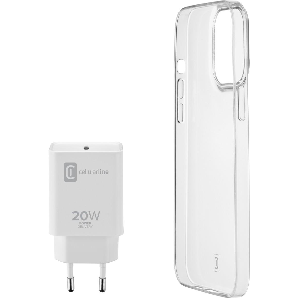Set STARTER Kit aus Backcover und Reiselader USB Type-C 20W für Apple iPhone 13 Pro Max