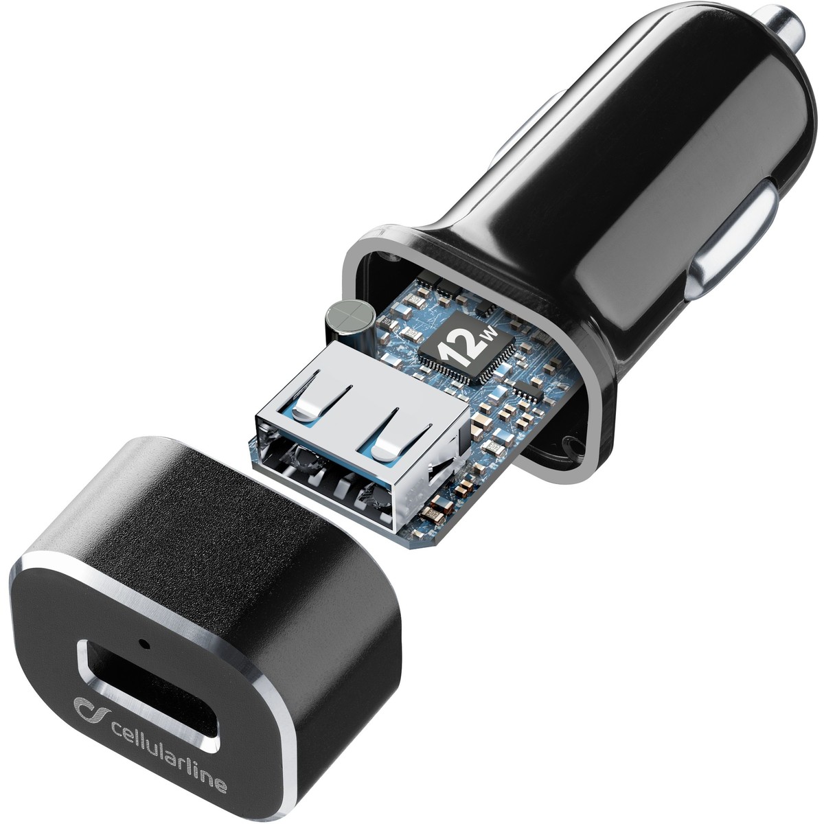 KFZ-Lader-Set TETRA FORCE 12W USB Type-A inkl. Kabel für Apple Lightning