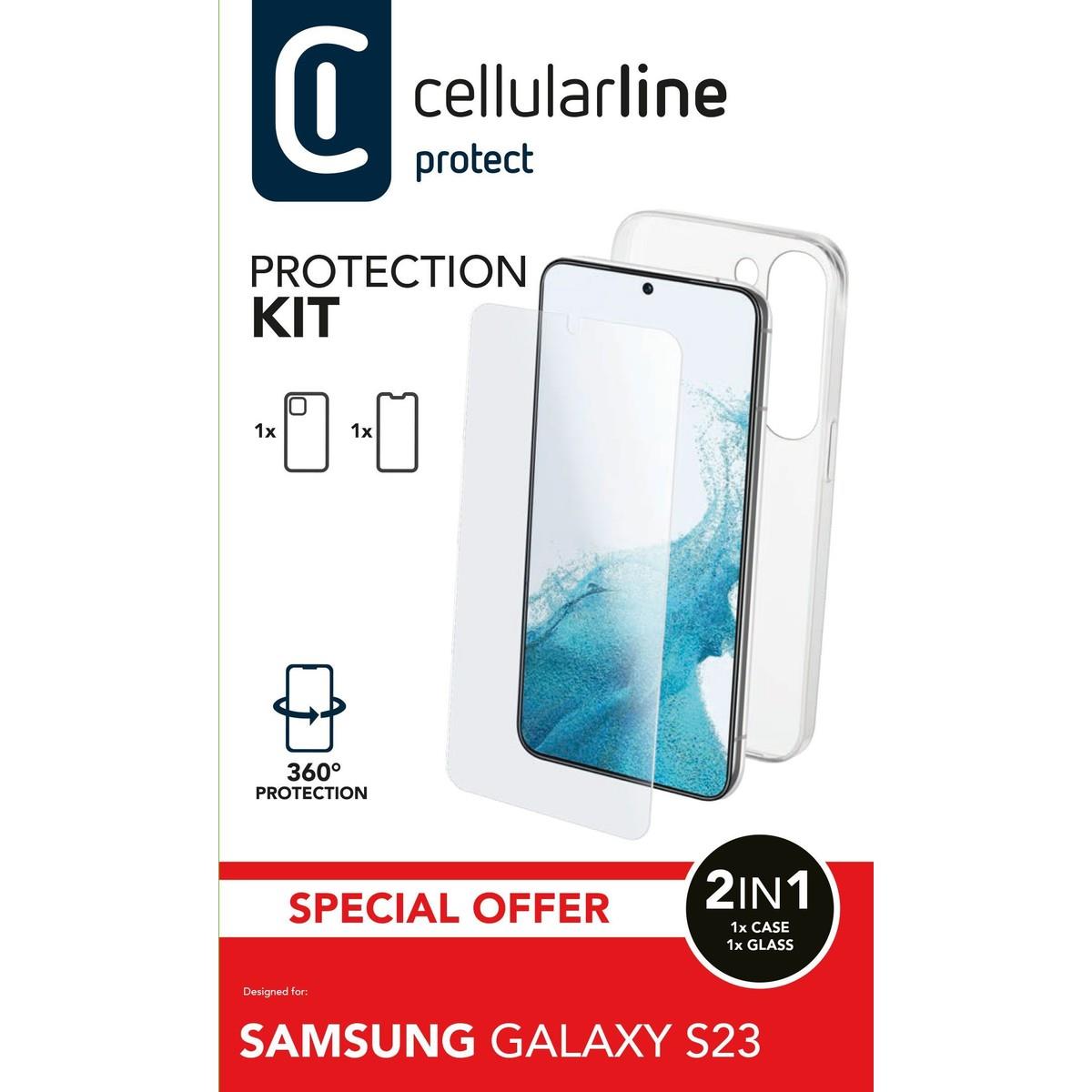 Set PROTECTION KIT aus Backcover und Schutzglas für Samsung Galaxy S23